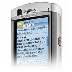 Emailing with the P990i 